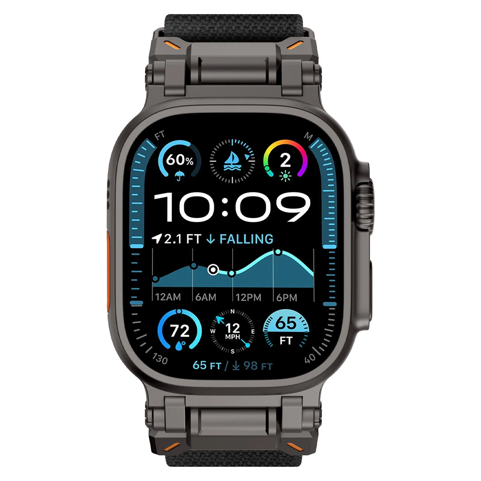 Clearance Price Apple Watch 'Explorer' Polyester Strap (Black met Black)  Today Only!