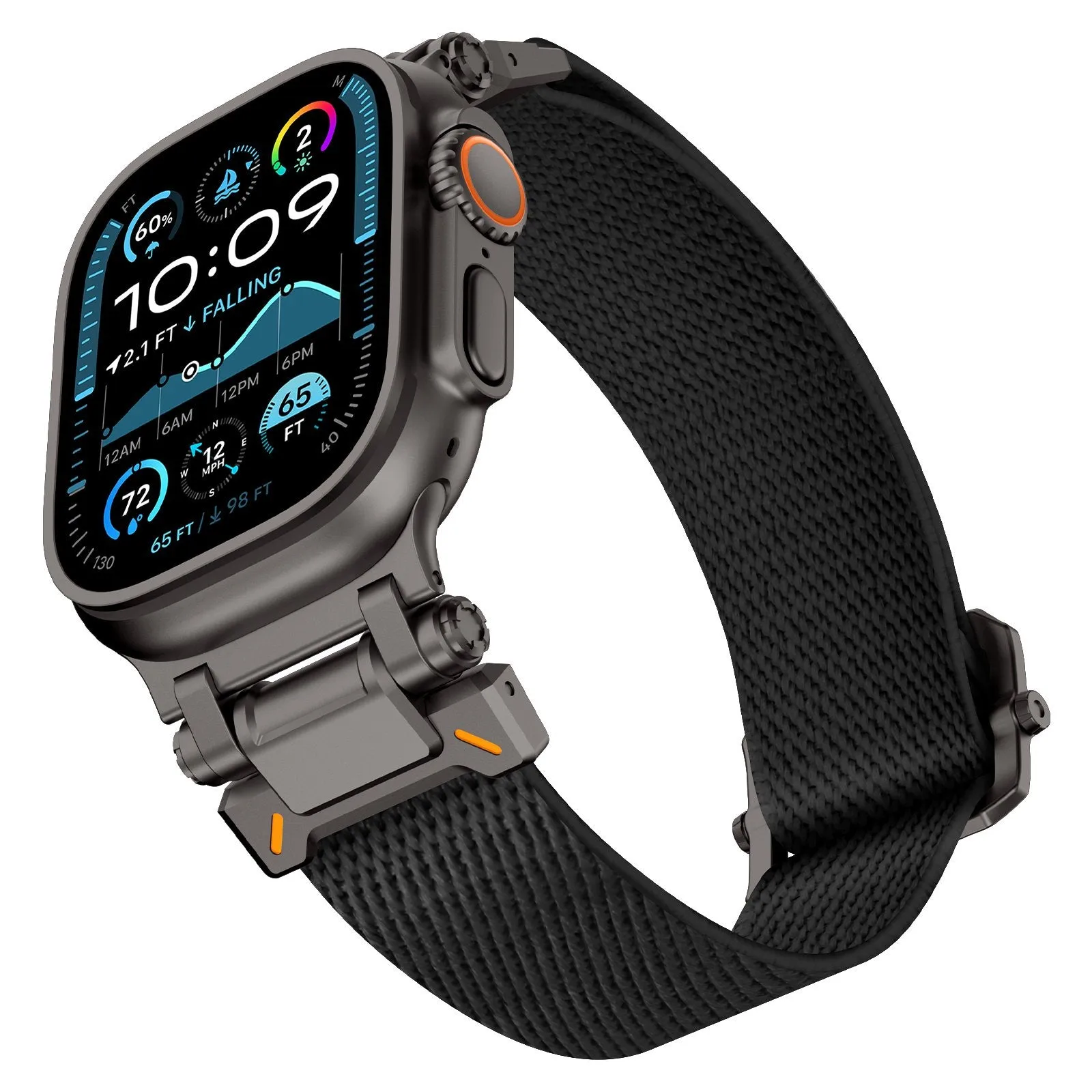 Clearance Price Apple Watch 'Explorer' Polyester Strap (Black met Black)  Today Only!