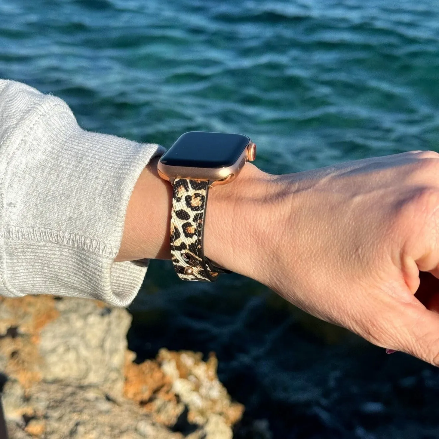 Clearance Price Apple Watch Leather Strap (Leopard)  Stylish & Comfortable
