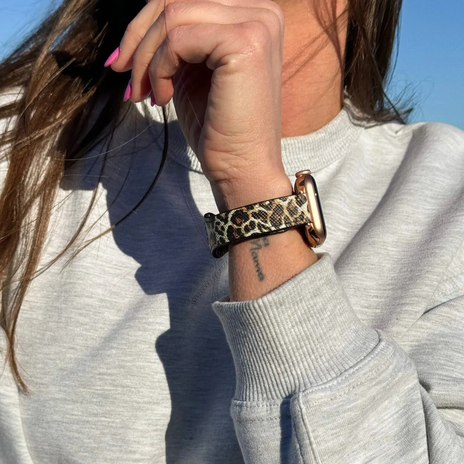 Clearance Price Apple Watch Leather Strap (Leopard)  Stylish & Comfortable