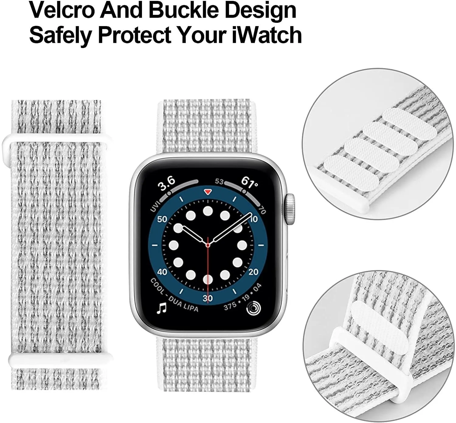 Clearance Price Apple Watch Nylon Loop Strap (White)  Today Only!