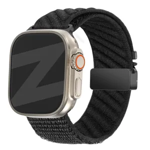 Clearance Price Bandz Apple Watch Nylon Strap 'Wave' with P-Buckle (Black)  Limited Stock!