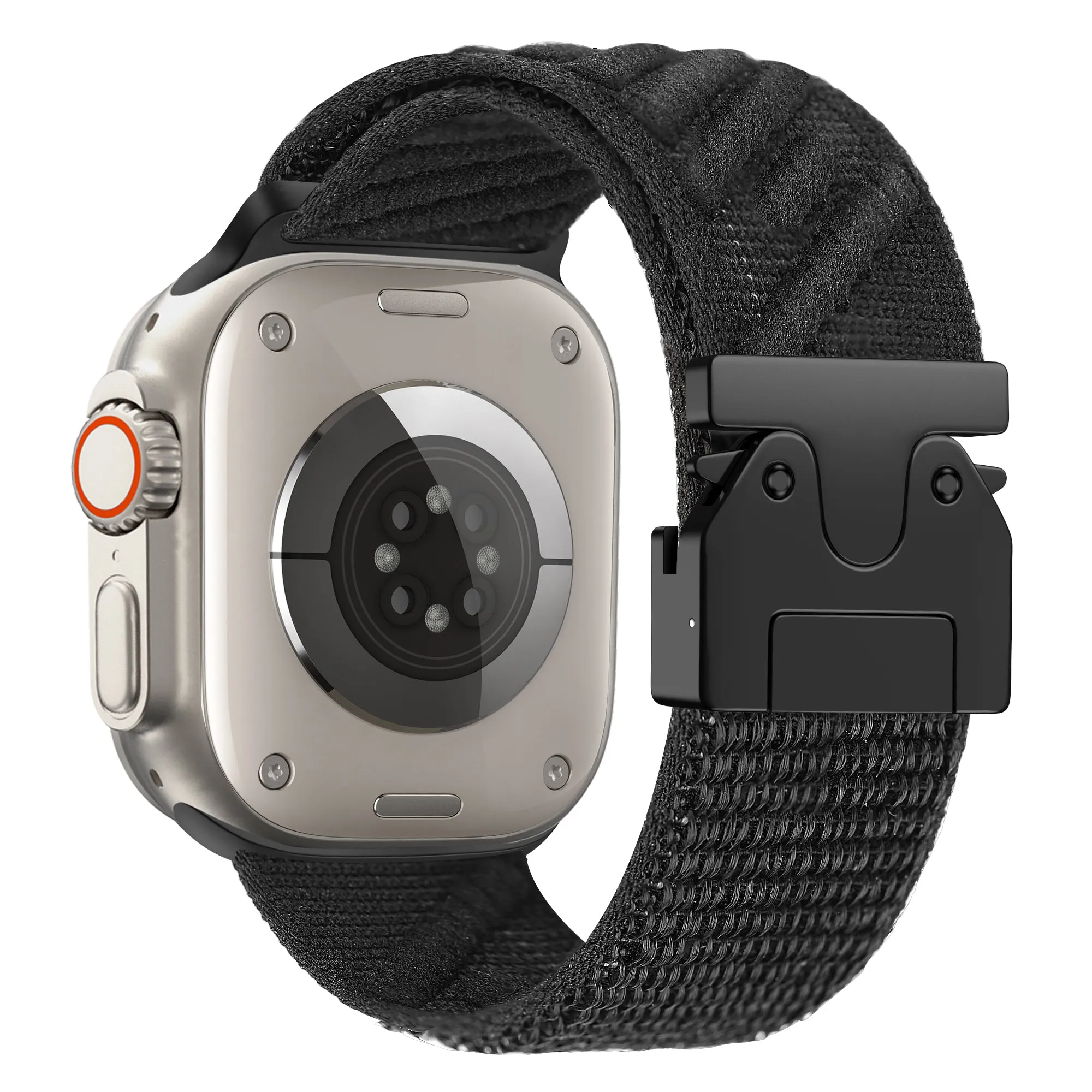 Clearance Price Bandz Apple Watch Nylon Strap 'Wave' with P-Buckle (Black)  Limited Stock!