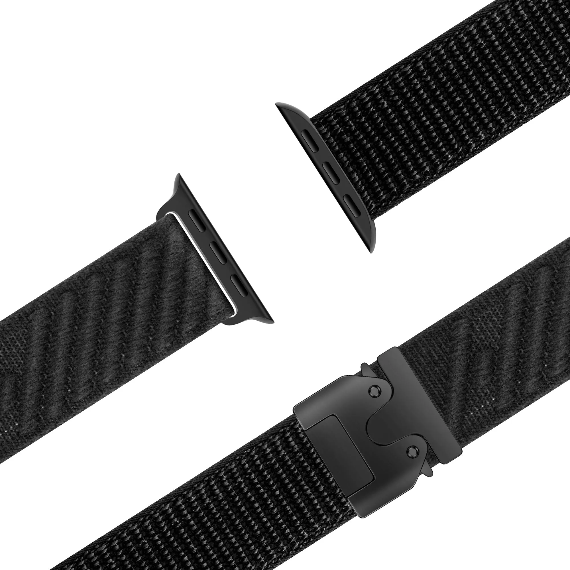Clearance Price Bandz Apple Watch Nylon Strap 'Wave' with P-Buckle (Black)  Limited Stock!