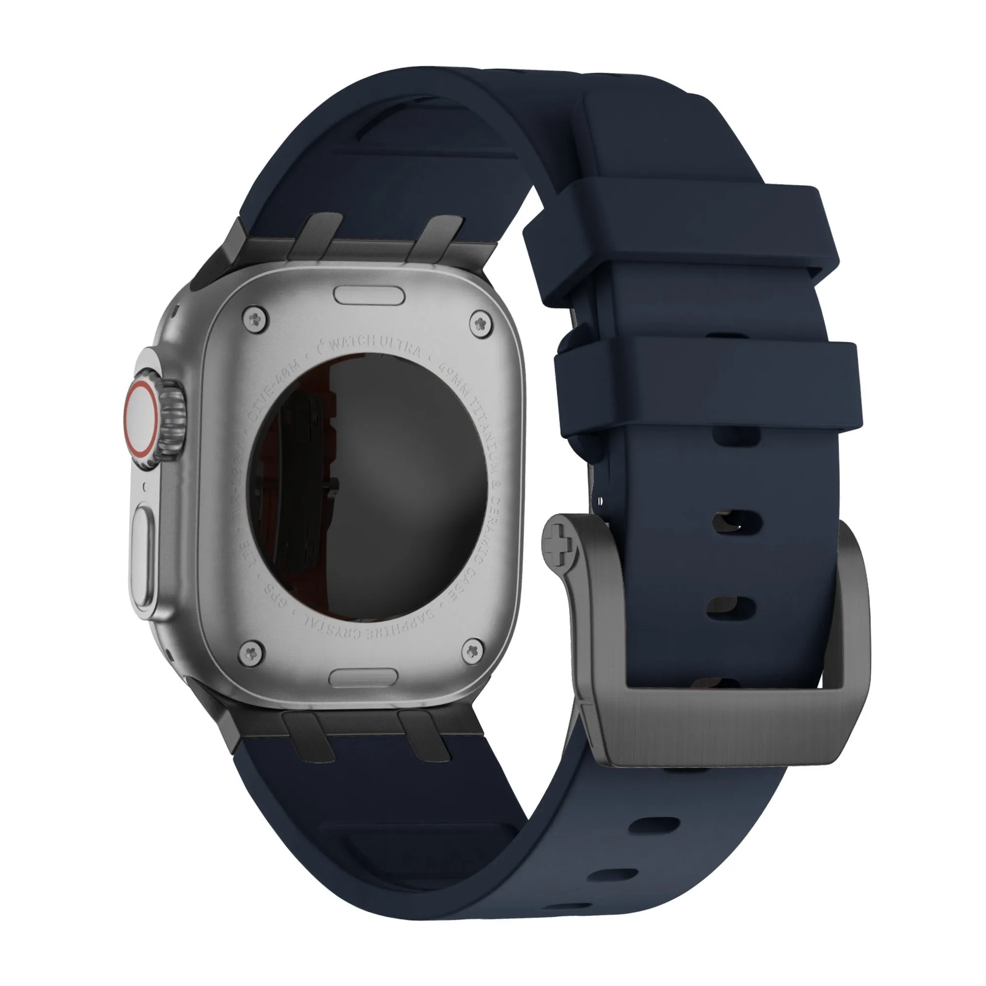 Clearance Price Bandz Apple Watch Silicone Strap 'Luxe Liquid' (Blue With Black)  Today Only!