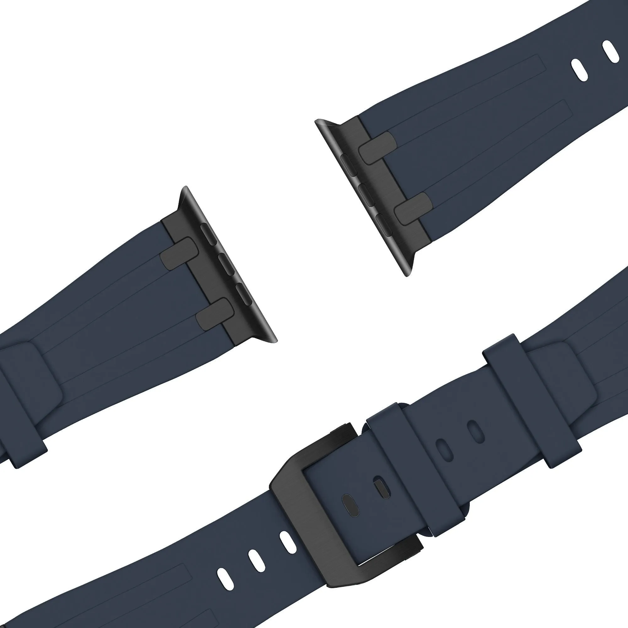 Clearance Price Bandz Apple Watch Silicone Strap 'Luxe Liquid' (Blue With Black)  Today Only!