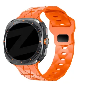 Clearance Price Bandz Samsung Galaxy Watch Ultra Silicone Strap 'Hexagons' (Orange)  Dont Miss Out!