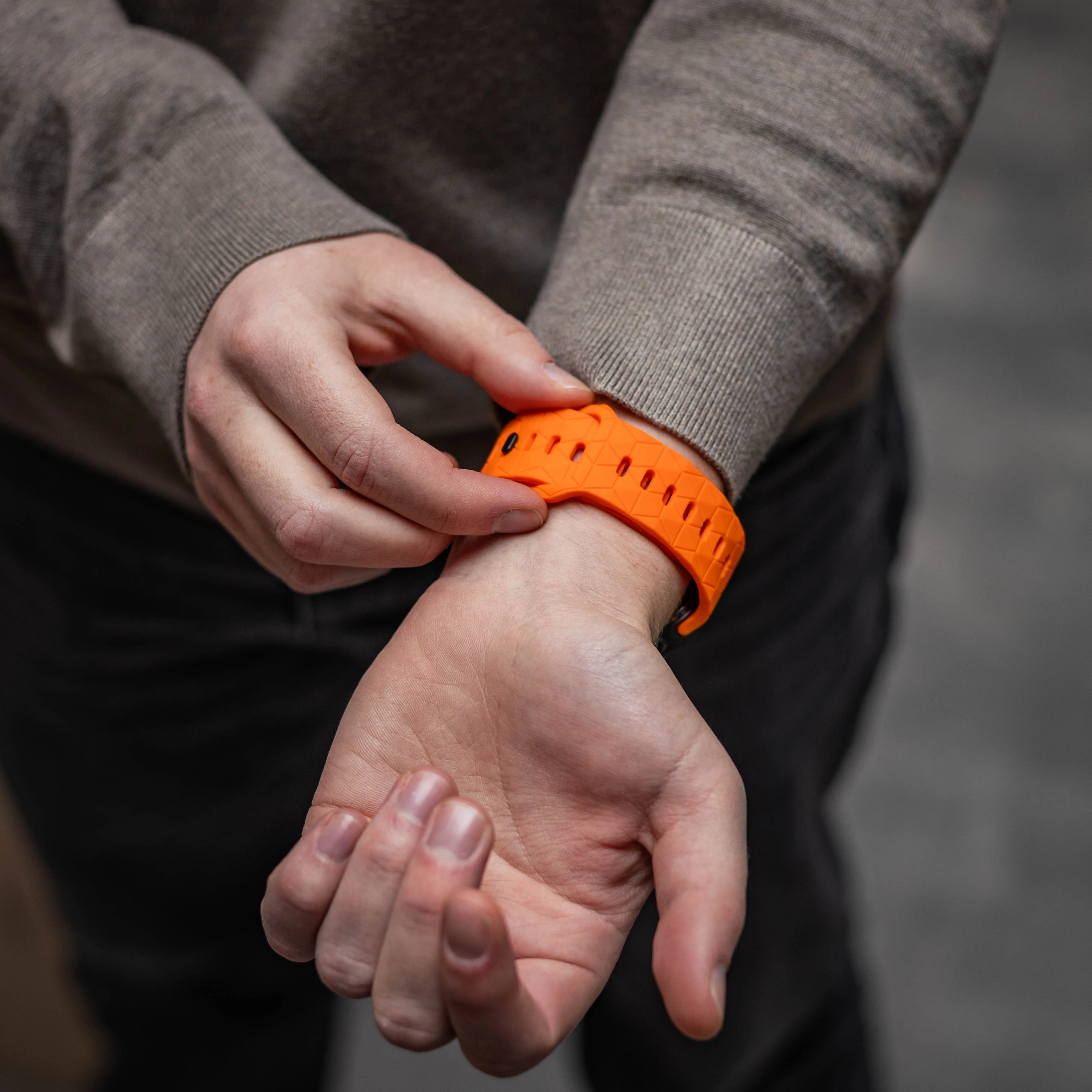 Clearance Price Bandz Samsung Galaxy Watch Ultra Silicone Strap 'Hexagons' (Orange)  Dont Miss Out!