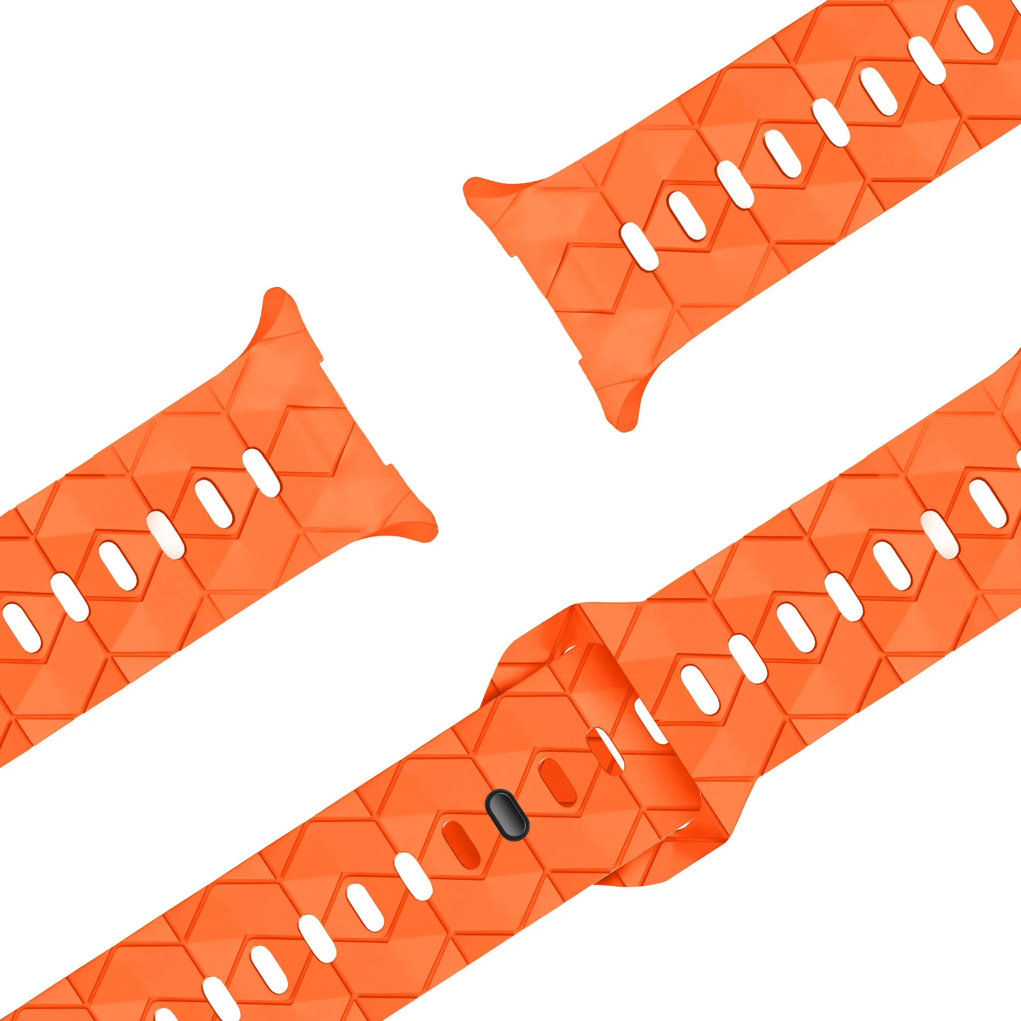 Clearance Price Bandz Samsung Galaxy Watch Ultra Silicone Strap 'Hexagons' (Orange)  Dont Miss Out!