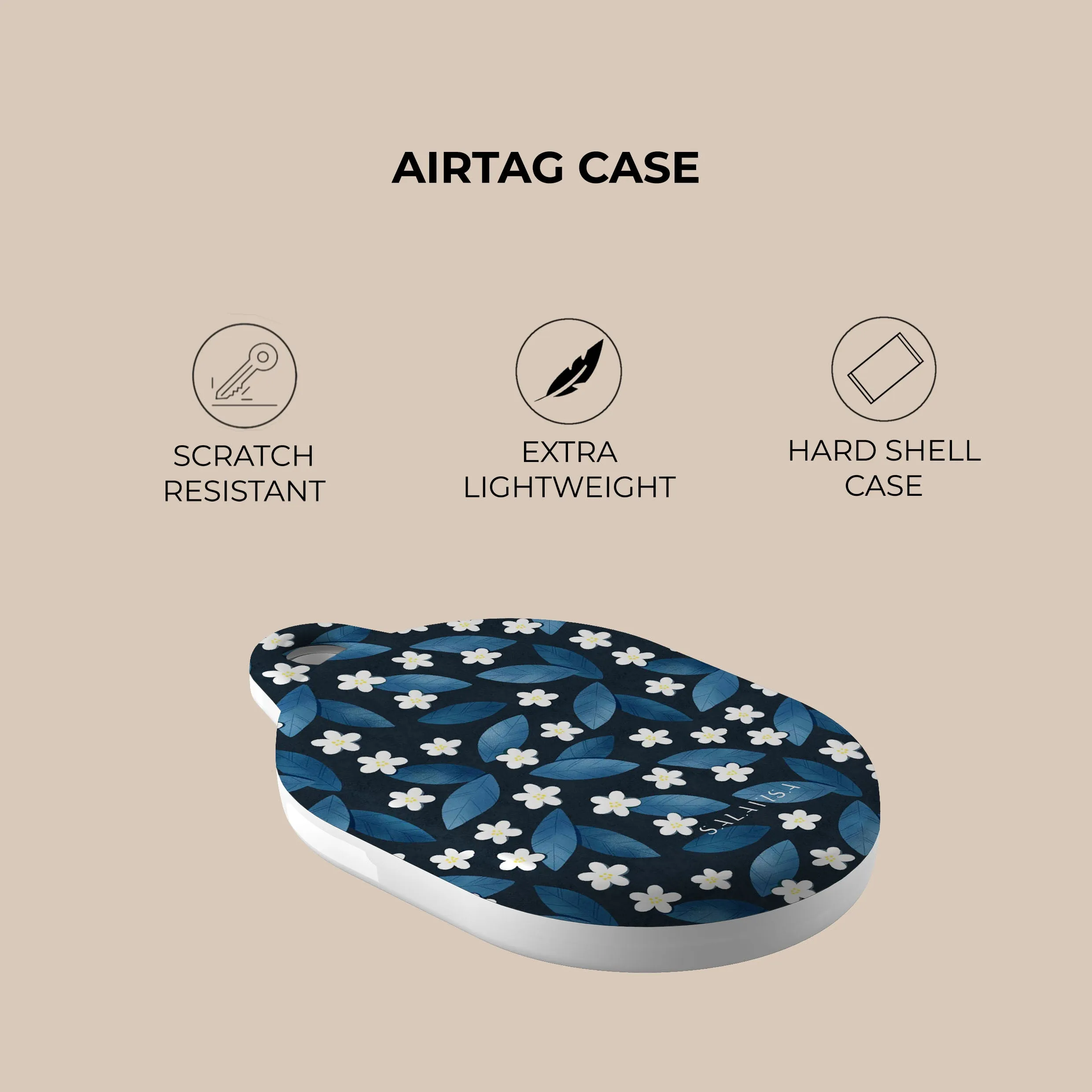 Clearance Price Dark Blue Summer Leafs AirTag Holder  Going Fast!