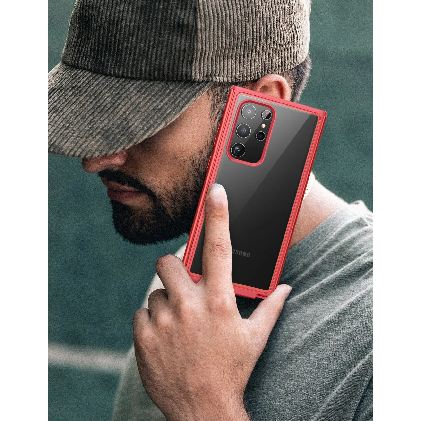 Clearance Price Galaxy S22 Ultra Unicorn Beetle EDGE XT Bumper Case-Metallic Red  Limited Stock!