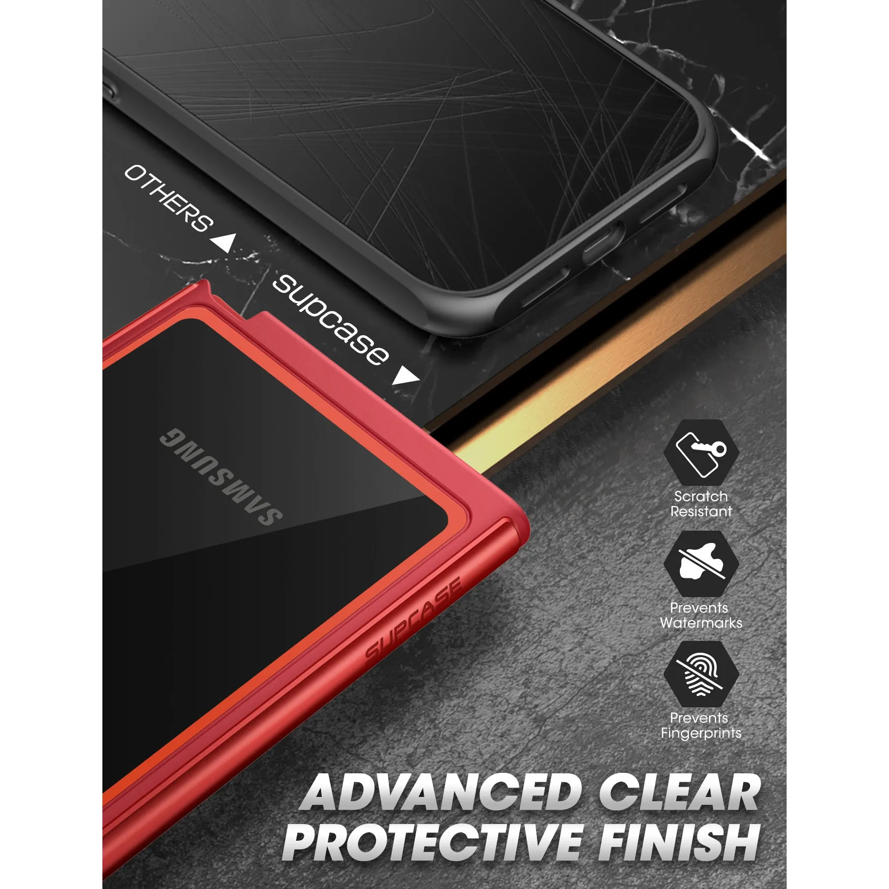 Clearance Price Galaxy S22 Ultra Unicorn Beetle EDGE XT Bumper Case-Metallic Red  Limited Stock!
