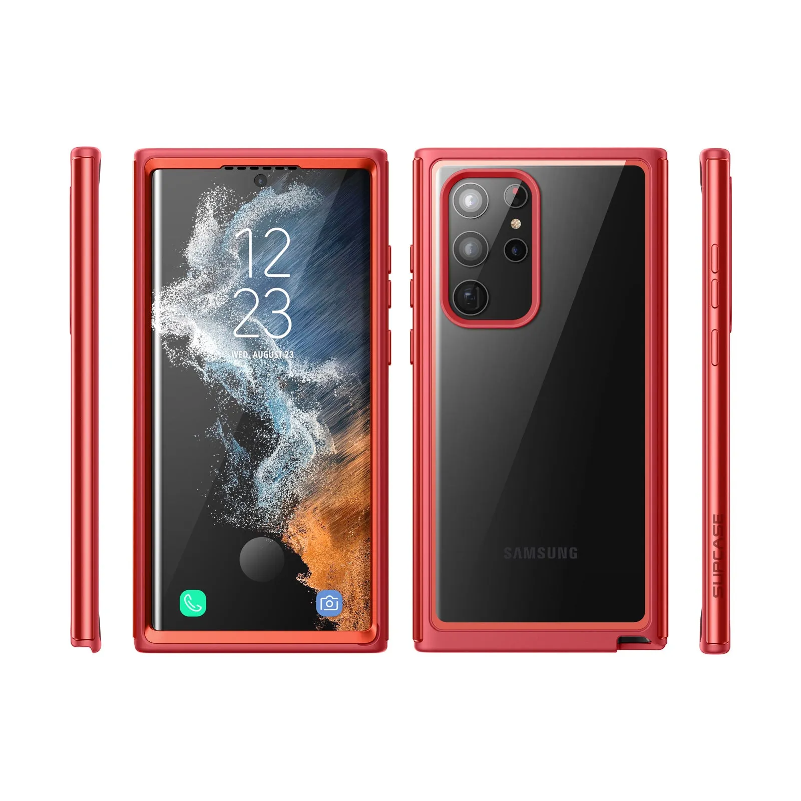 Clearance Price Galaxy S22 Ultra Unicorn Beetle EDGE XT Bumper Case-Metallic Red  Limited Stock!