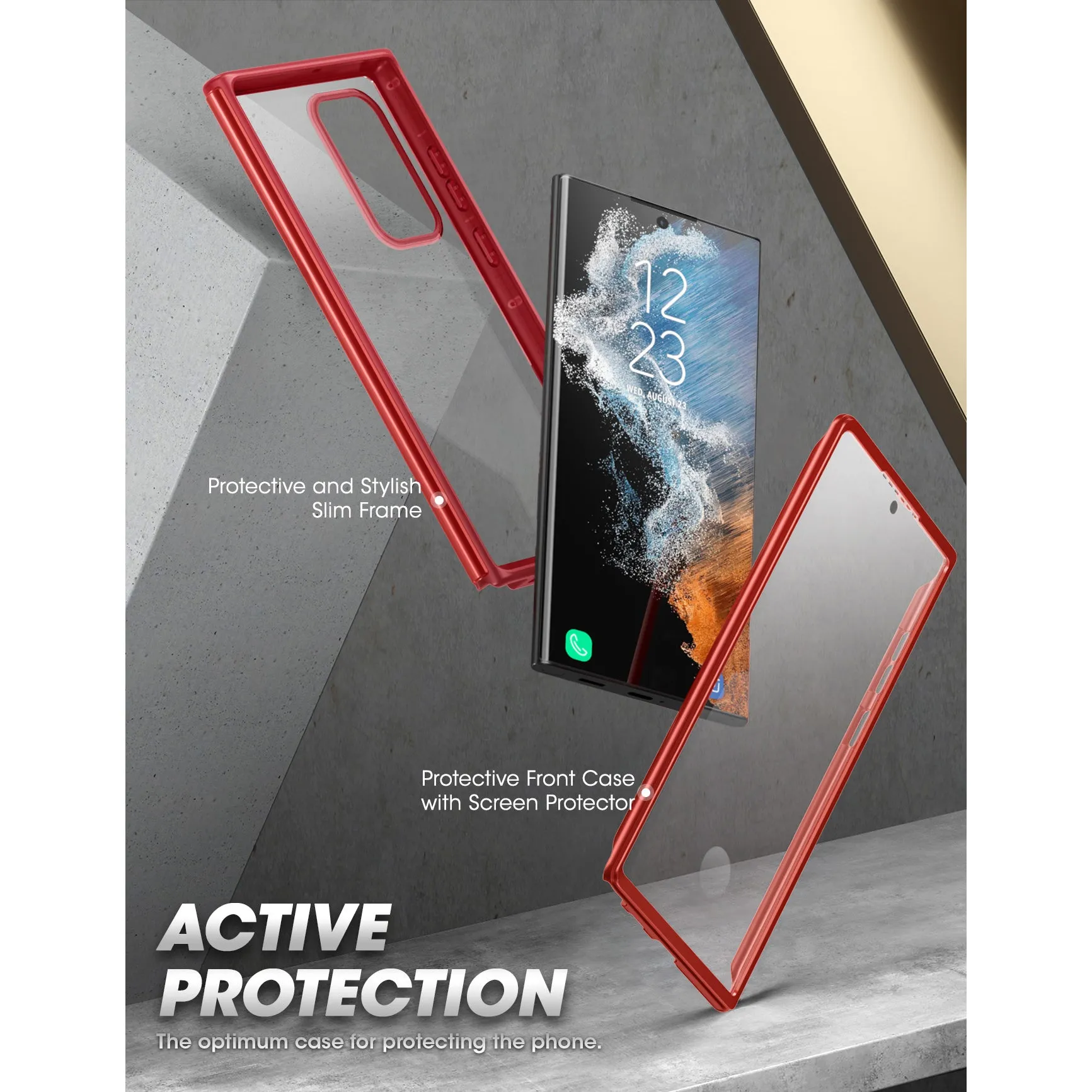Clearance Price Galaxy S22 Ultra Unicorn Beetle EDGE XT Bumper Case-Metallic Red  Limited Stock!