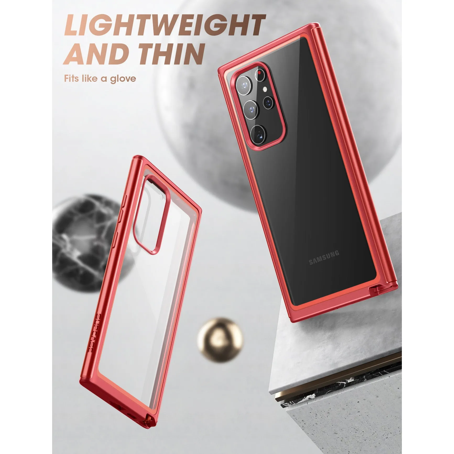 Clearance Price Galaxy S22 Ultra Unicorn Beetle EDGE XT Bumper Case-Metallic Red  Limited Stock!