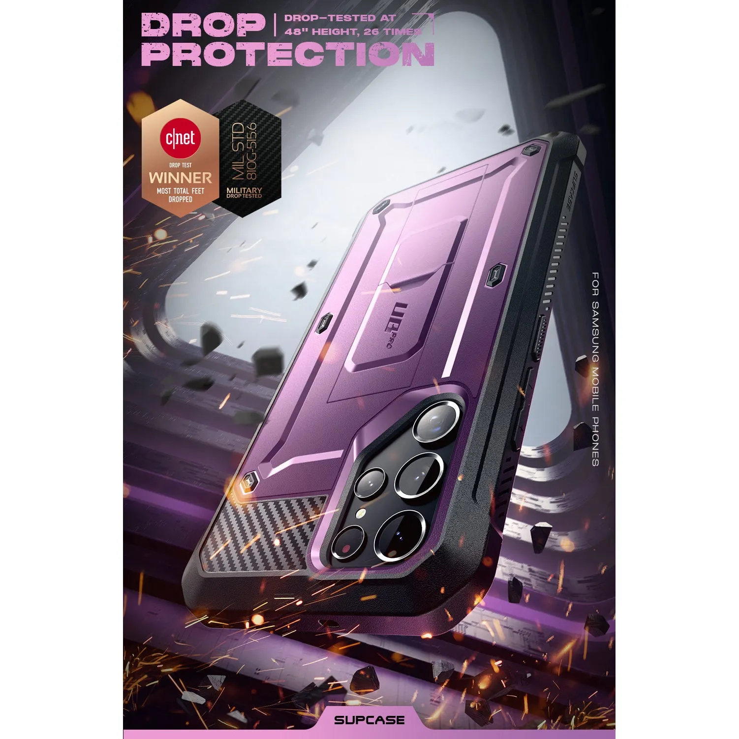 Clearance Price Galaxy S22 Ultra Unicorn Beetle PRO Rugged Case-Metallic Purple  Stylish & Comfortable