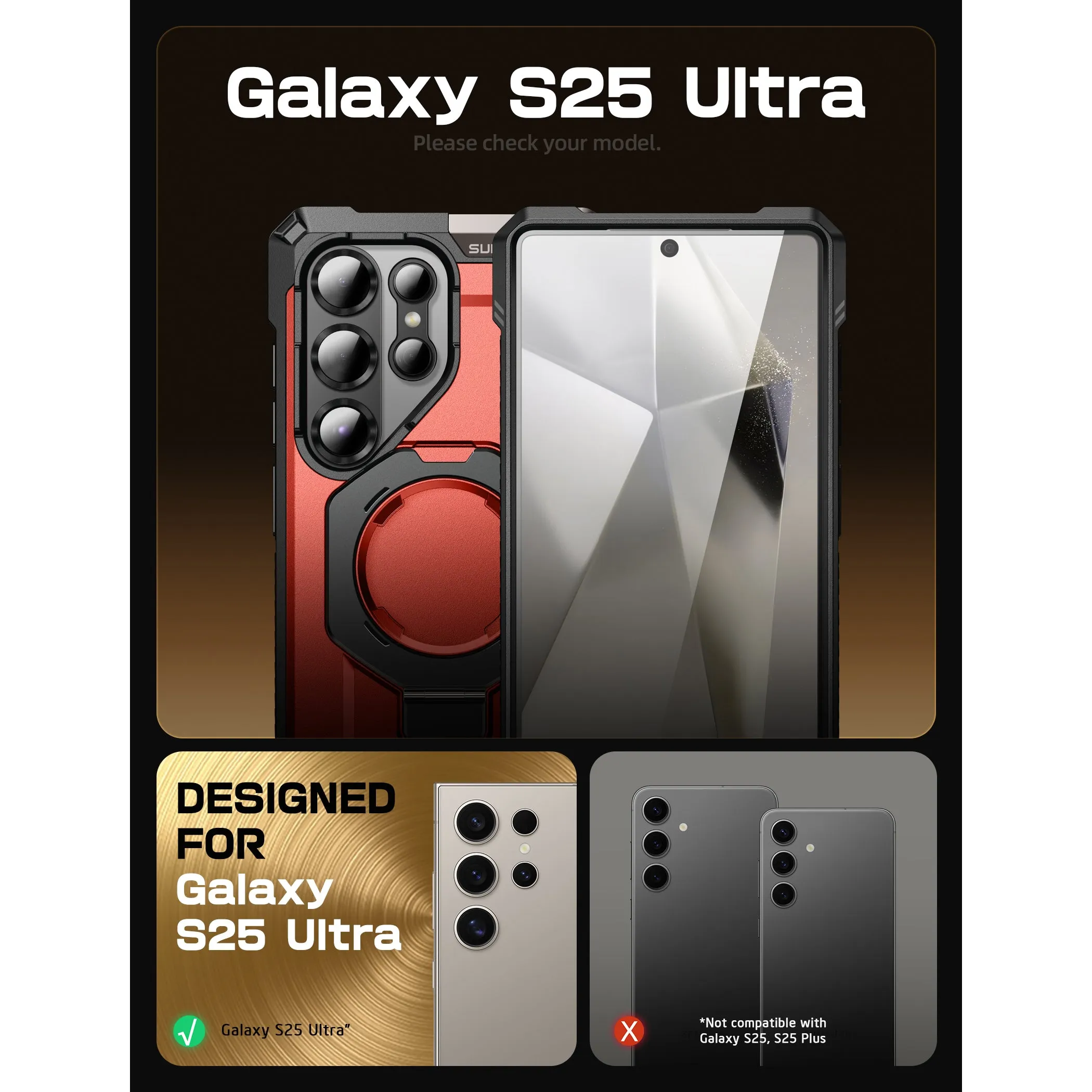 Clearance Price Galaxy S25 Ultra UB Grip MagSafe Phone Case-Metallic Red  Today Only!