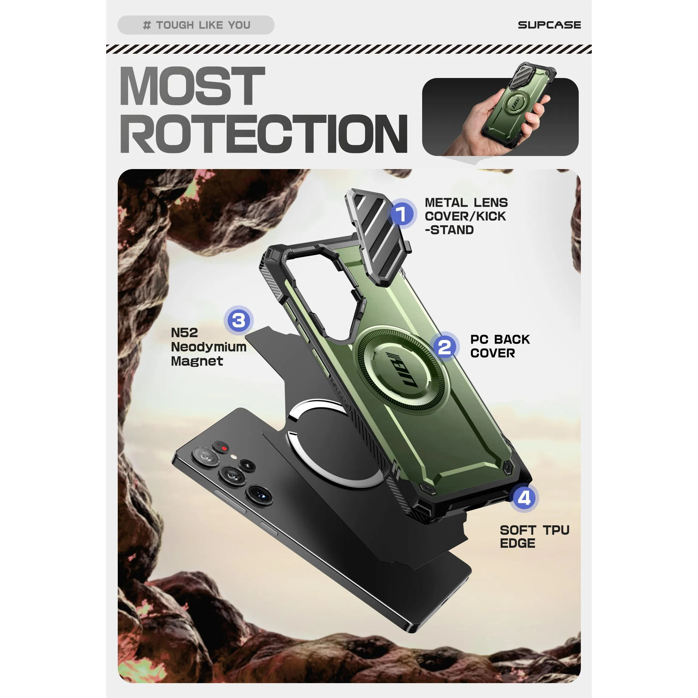 Clearance Price Galaxy S25 Ultra Unicorn Beetle MAG XT Bumper Case -Dark Green  Limited Availability!