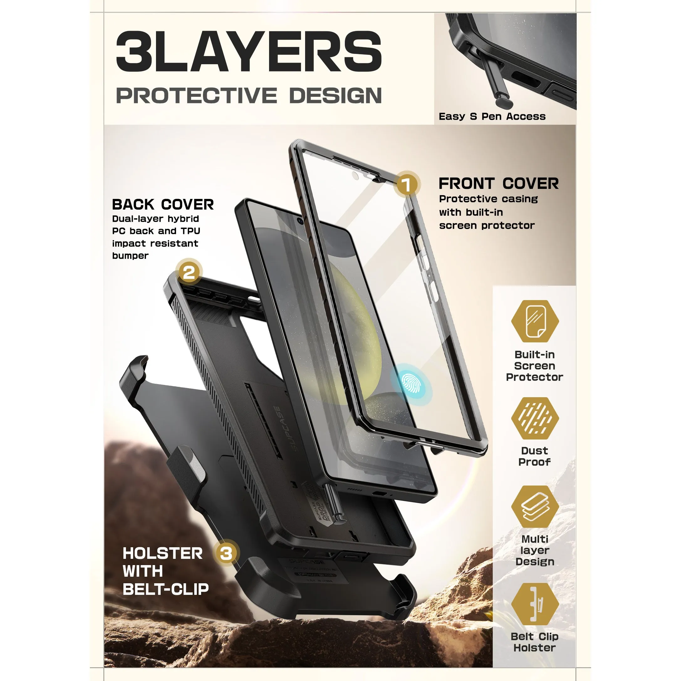 Clearance Price Galaxy S25 Ultra Unicorn Beetle PRO Rugged Case-Black  Going Fast!