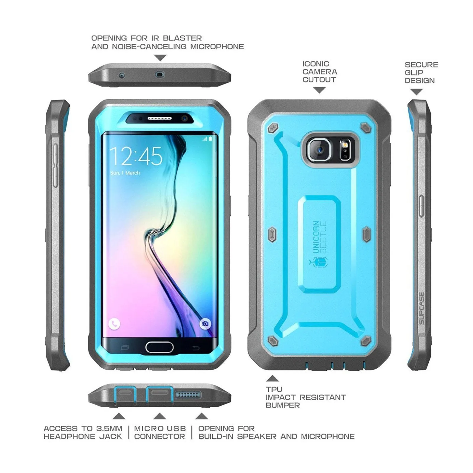 Clearance Price Galaxy S6 Edge Unicorn Beetle Pro Rugged Holster Case-White  Going Fast!