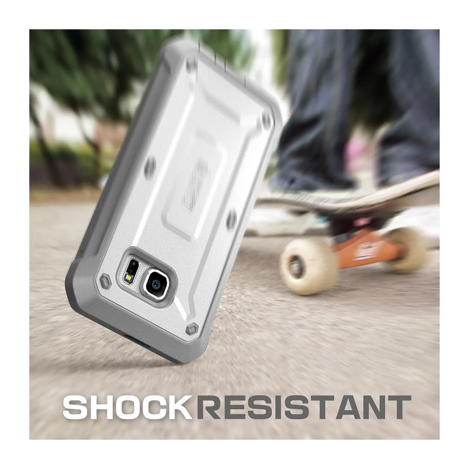 Clearance Price Galaxy S6 Edge Unicorn Beetle Pro Rugged Holster Case-White  Going Fast!
