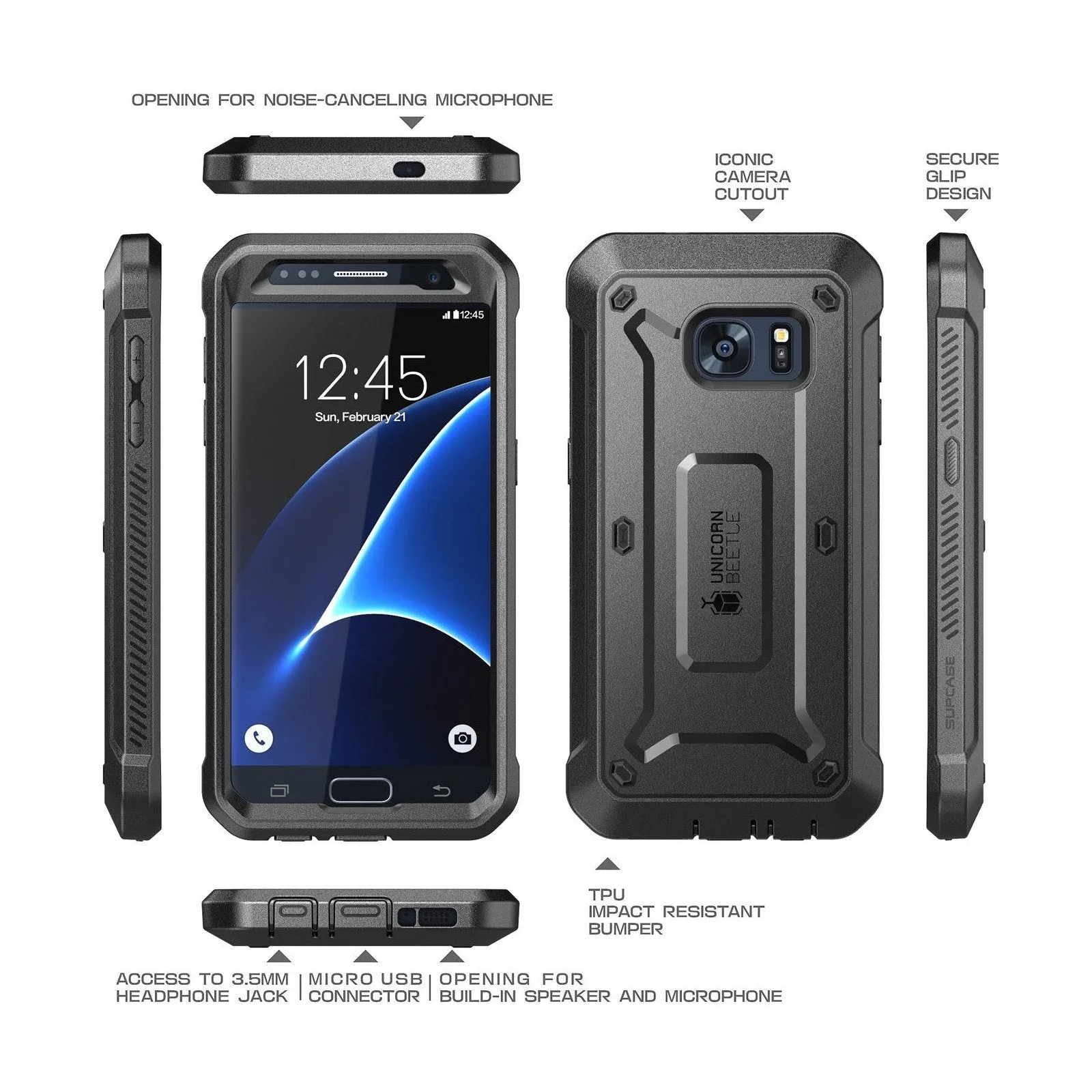 Clearance Price Galaxy S7 Unicorn Beetle Pro Full Body Rugged Holster Case-Black  Ends Soon!