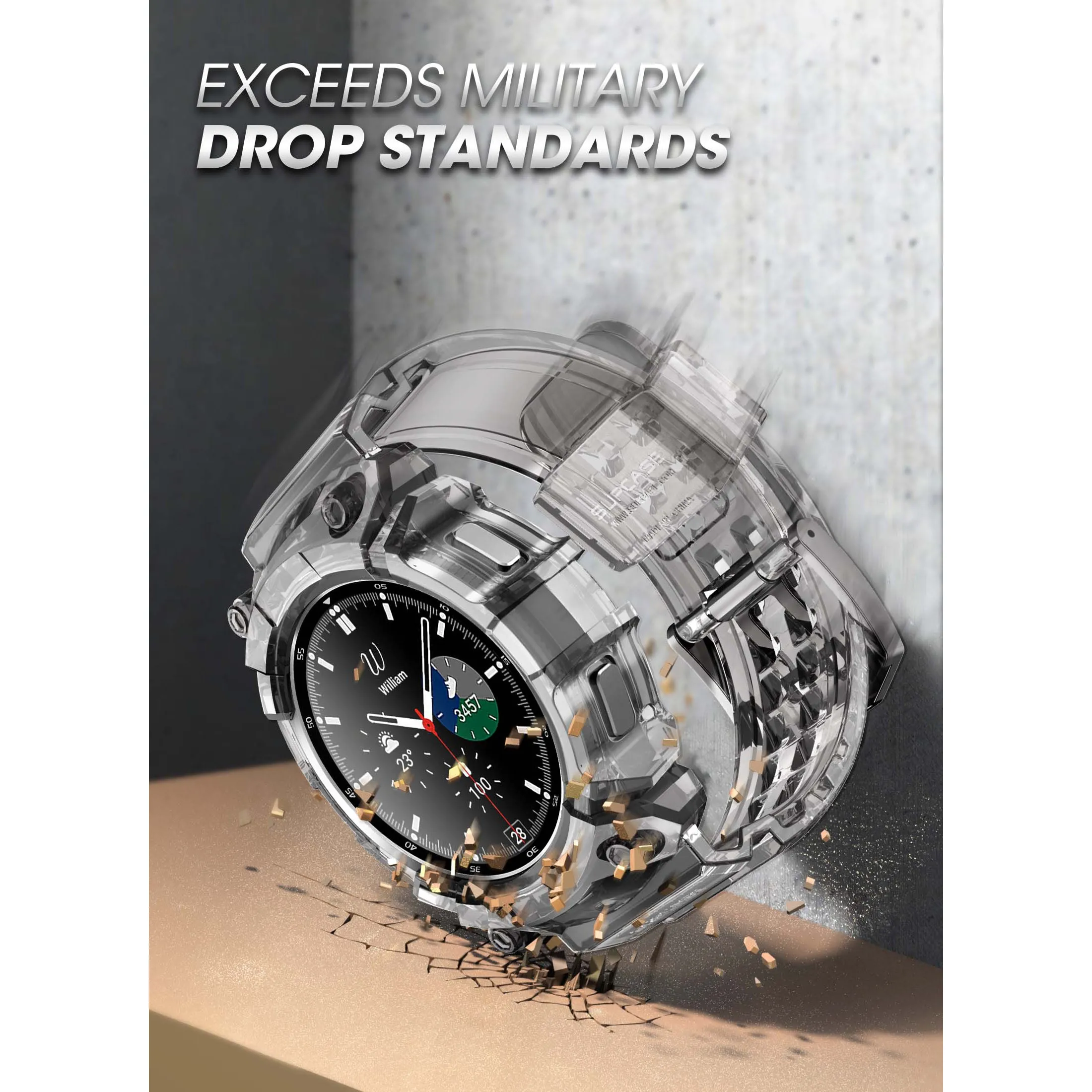Clearance Price Galaxy Watch4 46mm Unicorn Beetle PRO Wristband Case-Clear  Limited Release!