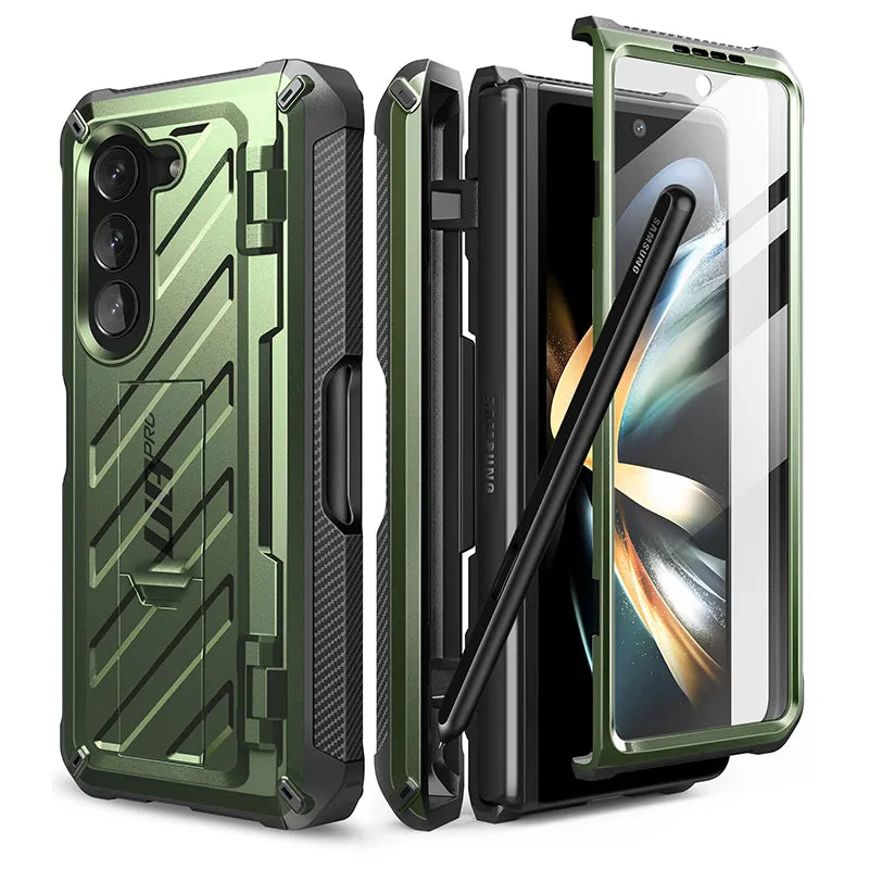 Clearance Price Galaxy Z Fold5 Unicorn Beetle PRO Rugged Case with S-Pen Holder-Dark Green  Limited Stock!