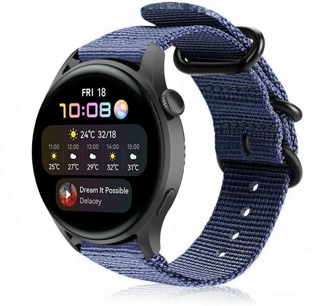 Clearance Price Huawei Watch 3 (Pro) Nylon Strap with Buckle (Blue)  Dont Miss Out!