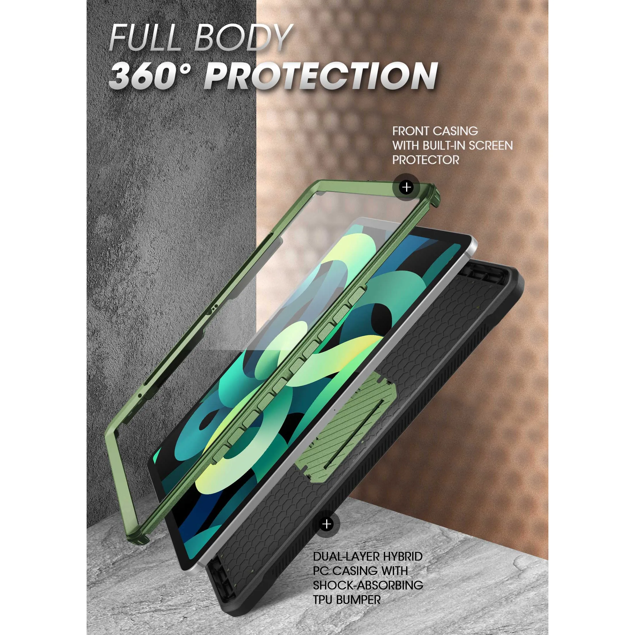 Clearance Price iPad 10.9" 2022 Unicorn Beetle PRO Rugged Kickstand Case-Dark Green  Dont Miss Out!
