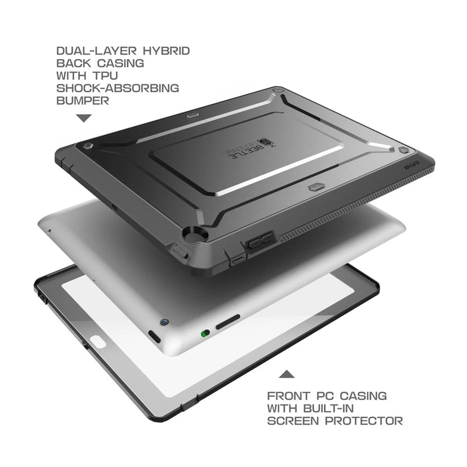 Clearance Price iPad 2 Unicorn Beetle PRO Case with Built in Screen Protector-Black  Limited Stock!