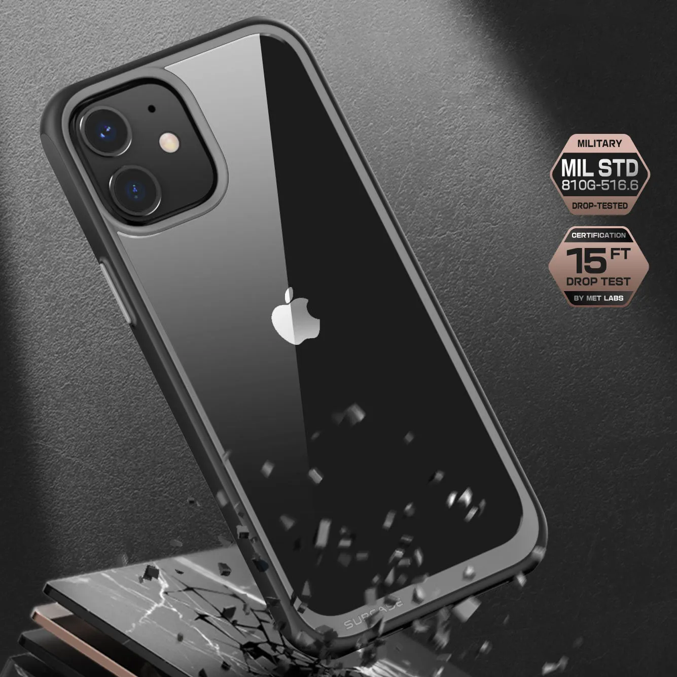 Clearance Price iPhone 12 mini 5.4 inch Unicorn Beetle Style Slim Clear Case-Black  Last Few Pieces!