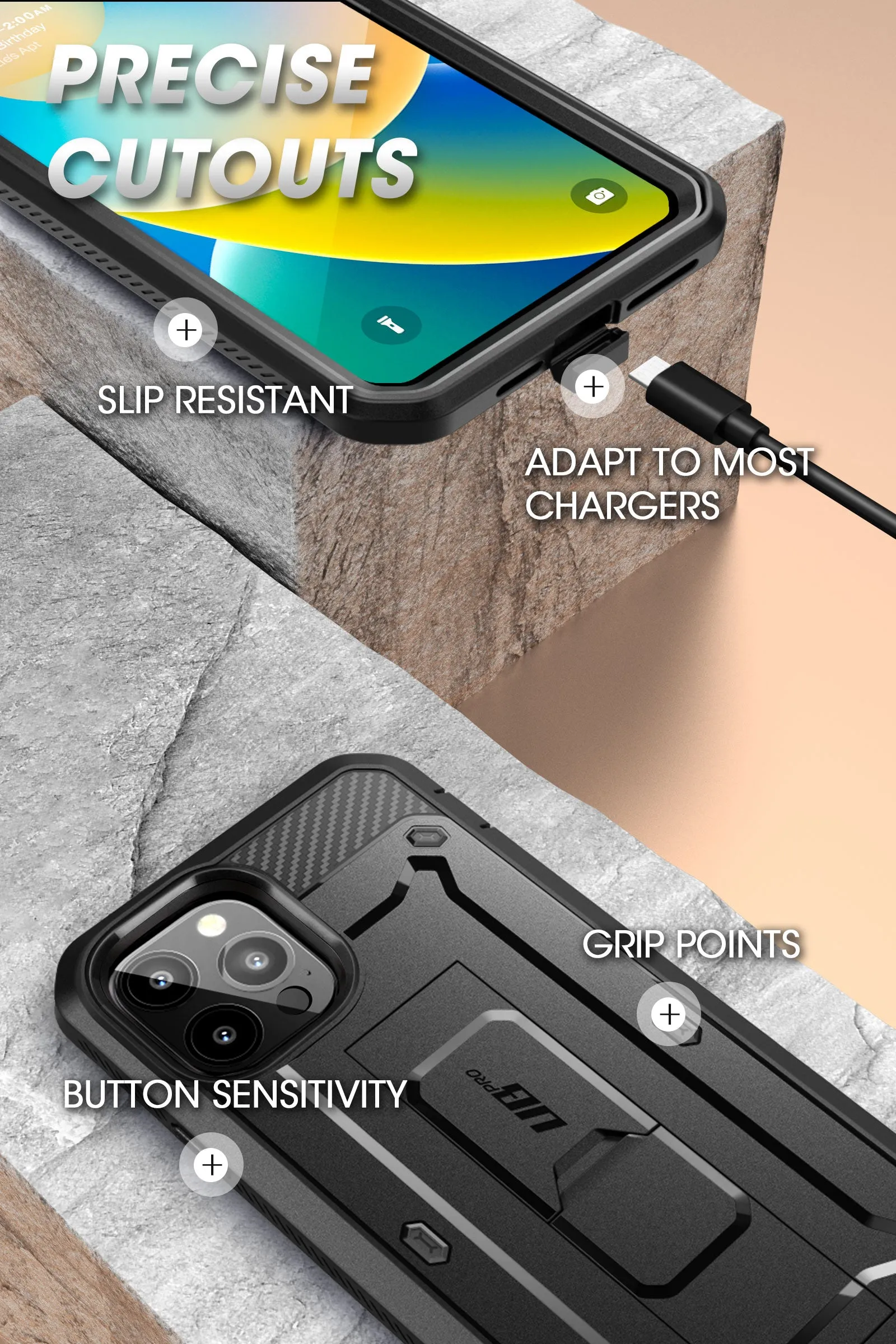 Clearance Price iPhone 14 Pro Max 6.7 inch Unicorn Beetle PRO Rugged Case-Black  Stylish & Comfortable