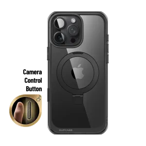 Clearance Price iPhone 16 Pro 6.3 inch Unicorn Beetle MAG Stand Slim Clear MagSafe Camera Control Button Case-Black  Last Few Pieces!