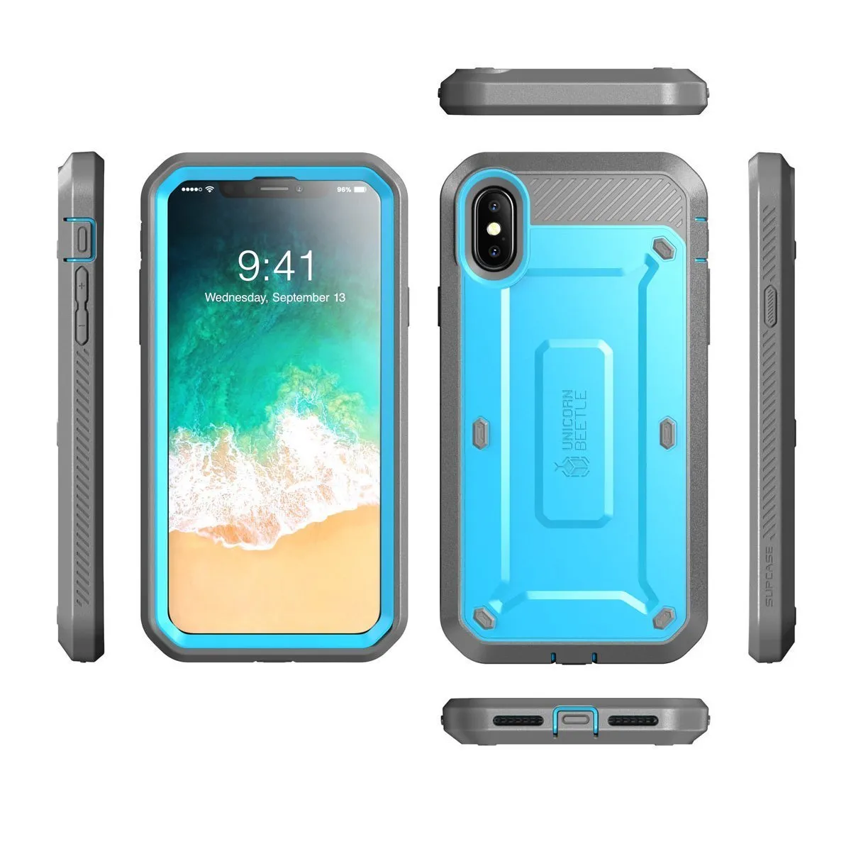 Clearance Price iPhone X / XS Unicorn Beetle Pro Rugged Holster Case-Blue  Going Fast!