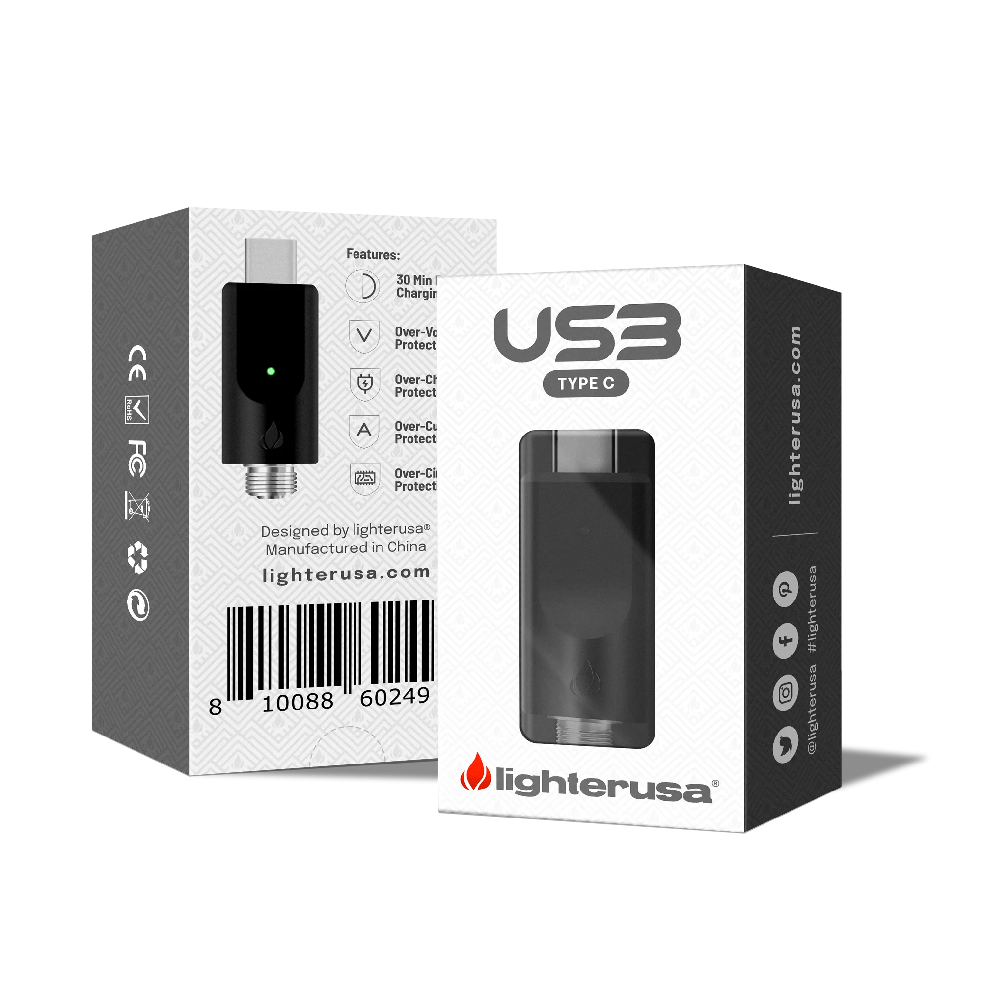 Clearance Price Lighter USA 510 Compatible Type C USB Charger - 2 Pack  Today Only!