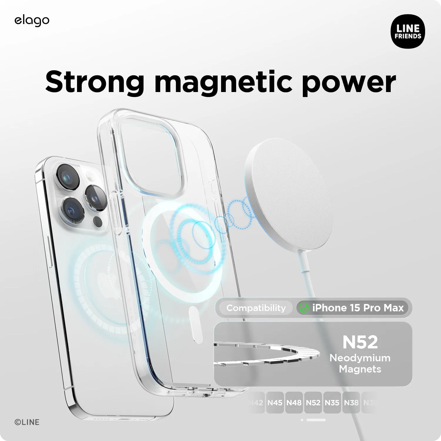 Clearance Price LINE FRIENDS | elago B&F Fruit Shop MagSafe Hybrid Case for iPhone 15 Pro Max  Limited Stock!