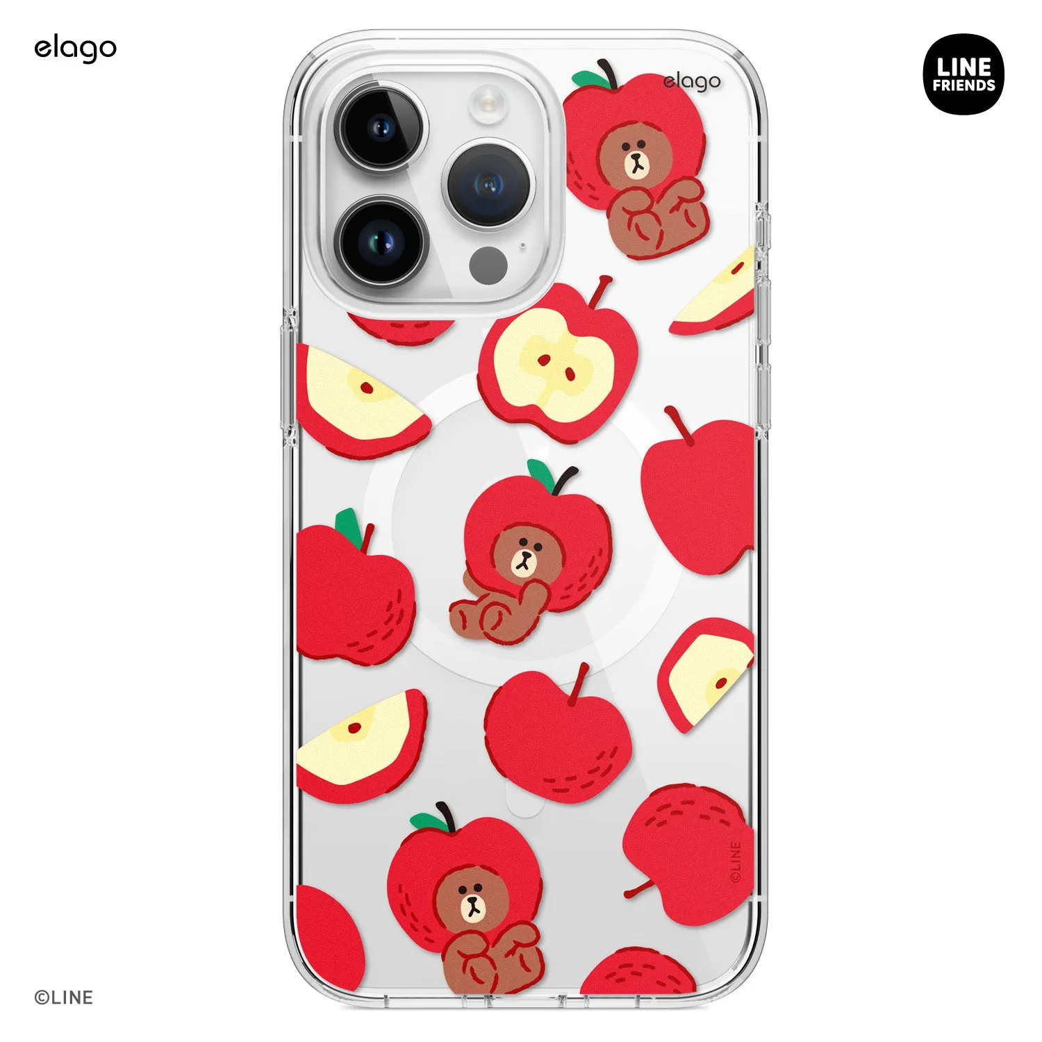 Clearance Price LINE FRIENDS | elago B&F Fruit Shop MagSafe Hybrid Case for iPhone 15 Pro Max  Limited Stock!