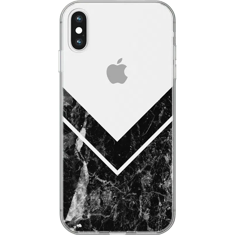 Clearance Price Sleek and Simple | Black Marble V Clear Case  Dont Miss Out!