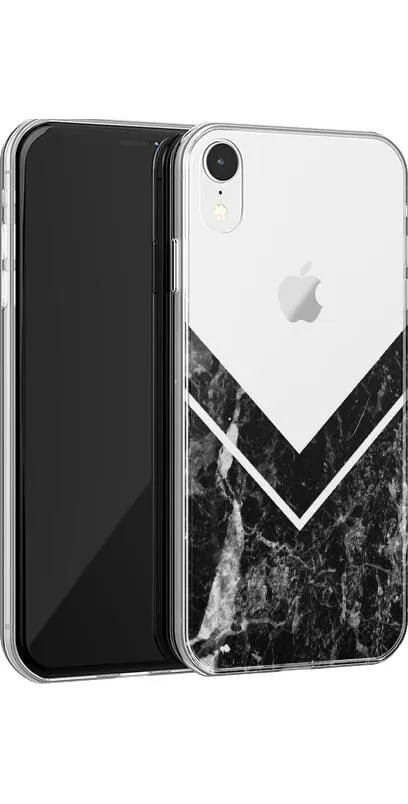 Clearance Price Sleek and Simple | Black Marble V Clear Case  Dont Miss Out!