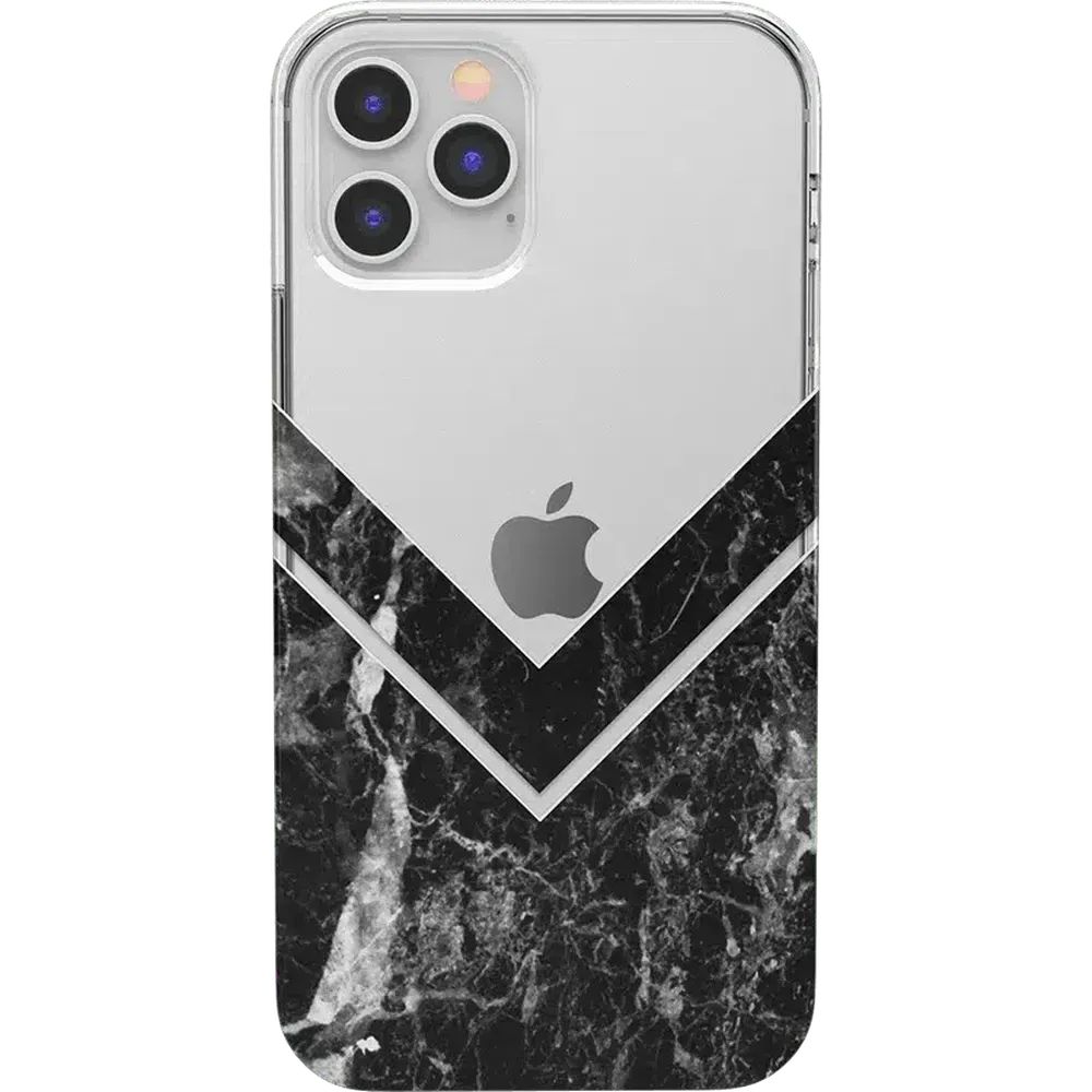 Clearance Price Sleek and Simple | Black Marble V Clear Case  Dont Miss Out!