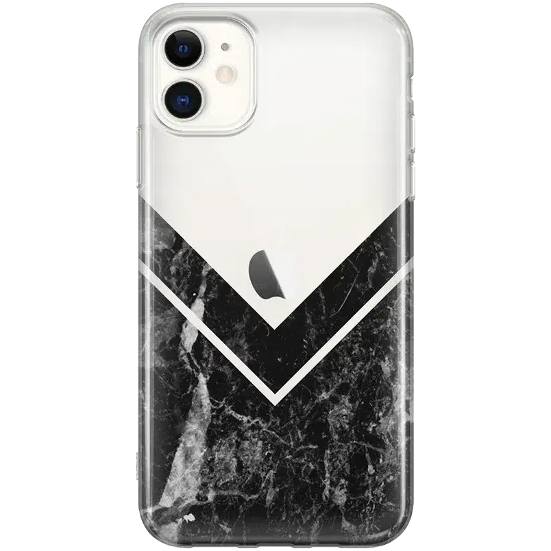 Clearance Price Sleek and Simple | Black Marble V Clear Case  Dont Miss Out!