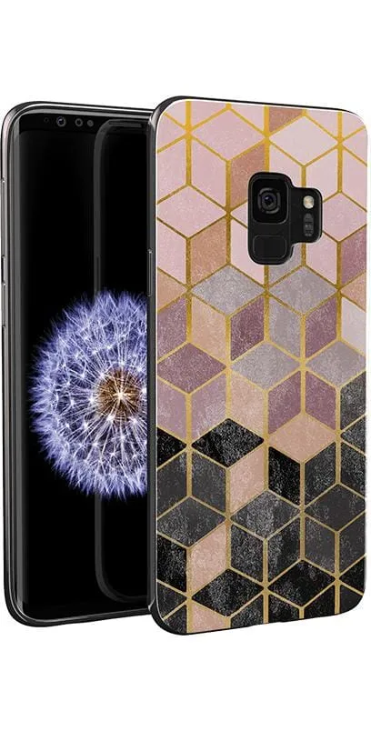Clearance Price Stepping Up | Geo Rose Gold Marble Samsung Case  Last Few Pieces!