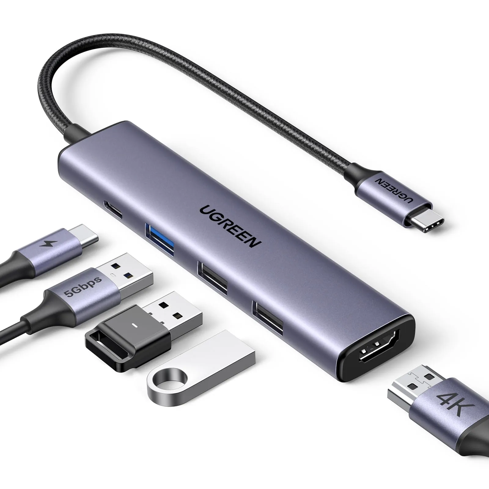Clearance Price UGREEN Revodok 105 USB C Hub 5 in 1 Multiport Adapter 4K HDMI  Limited Stock!