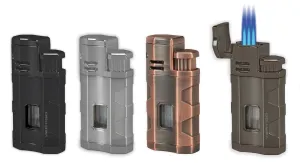 Clearance Price Vertigo Envoy Triple Torch Flame Lighter w/Cigar Punch  Ends Soon!