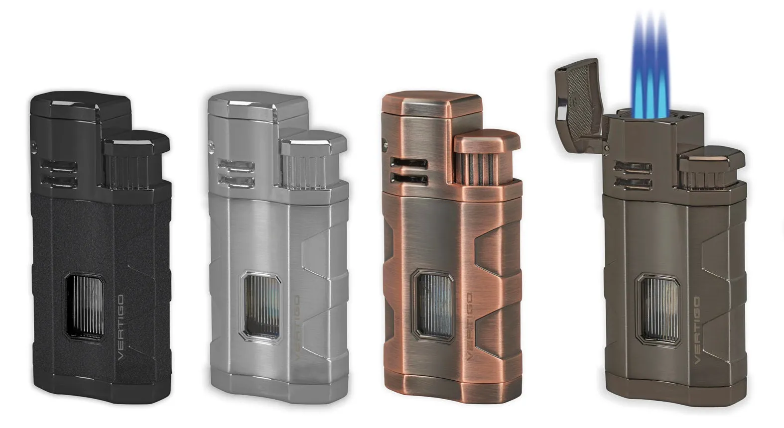 Clearance Price Vertigo Envoy Triple Torch Flame Lighter w/Cigar Punch  Ends Soon!