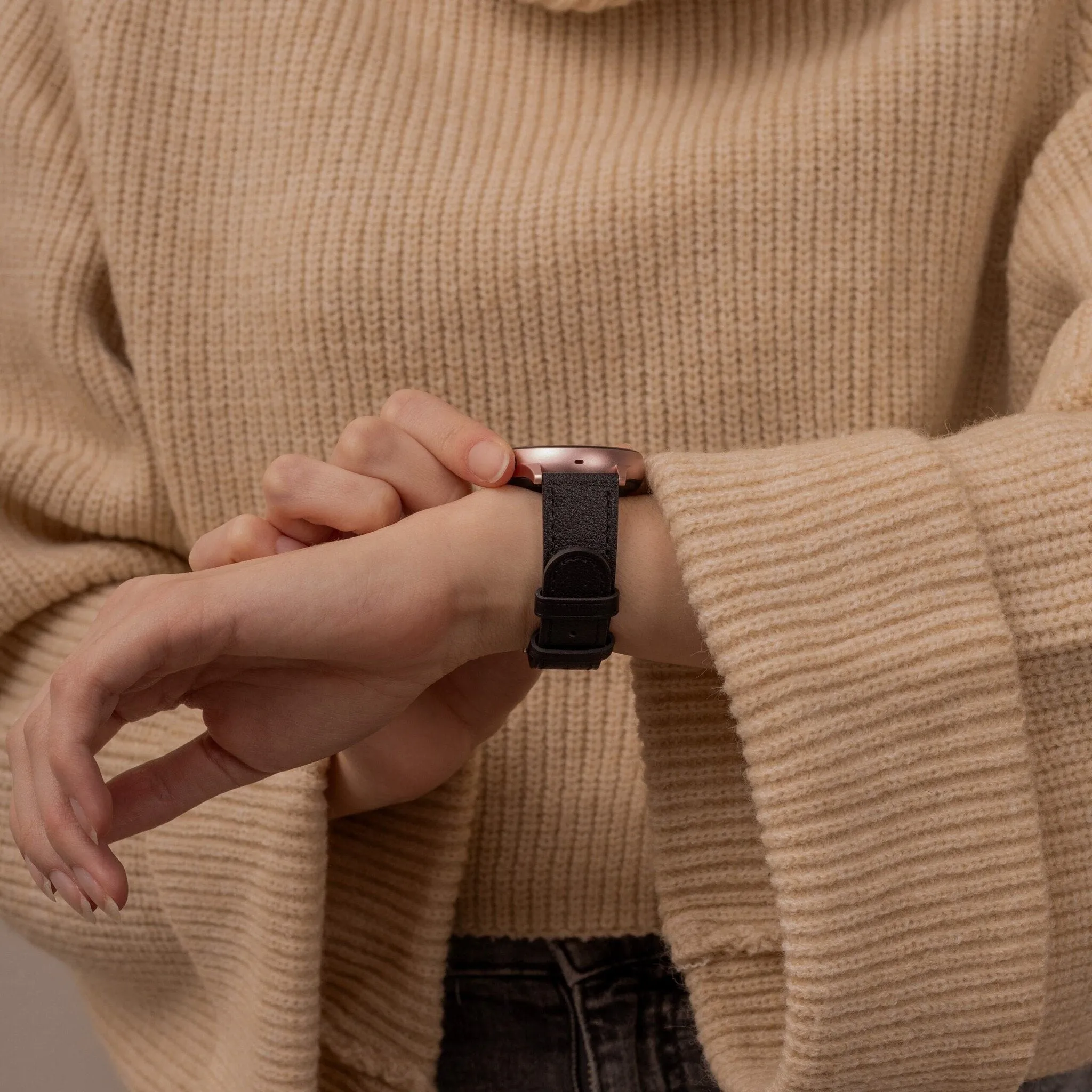 Clearance Price Xiaomi Amazfit GTS Modern Leather Strap (Black)  Almost Gone!