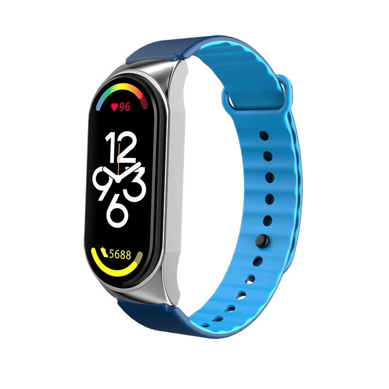 Clearance Price Xiaomi Mi Band 7 Silicone Strap link (Blue/Dark Blue)  Stylish & Comfortable