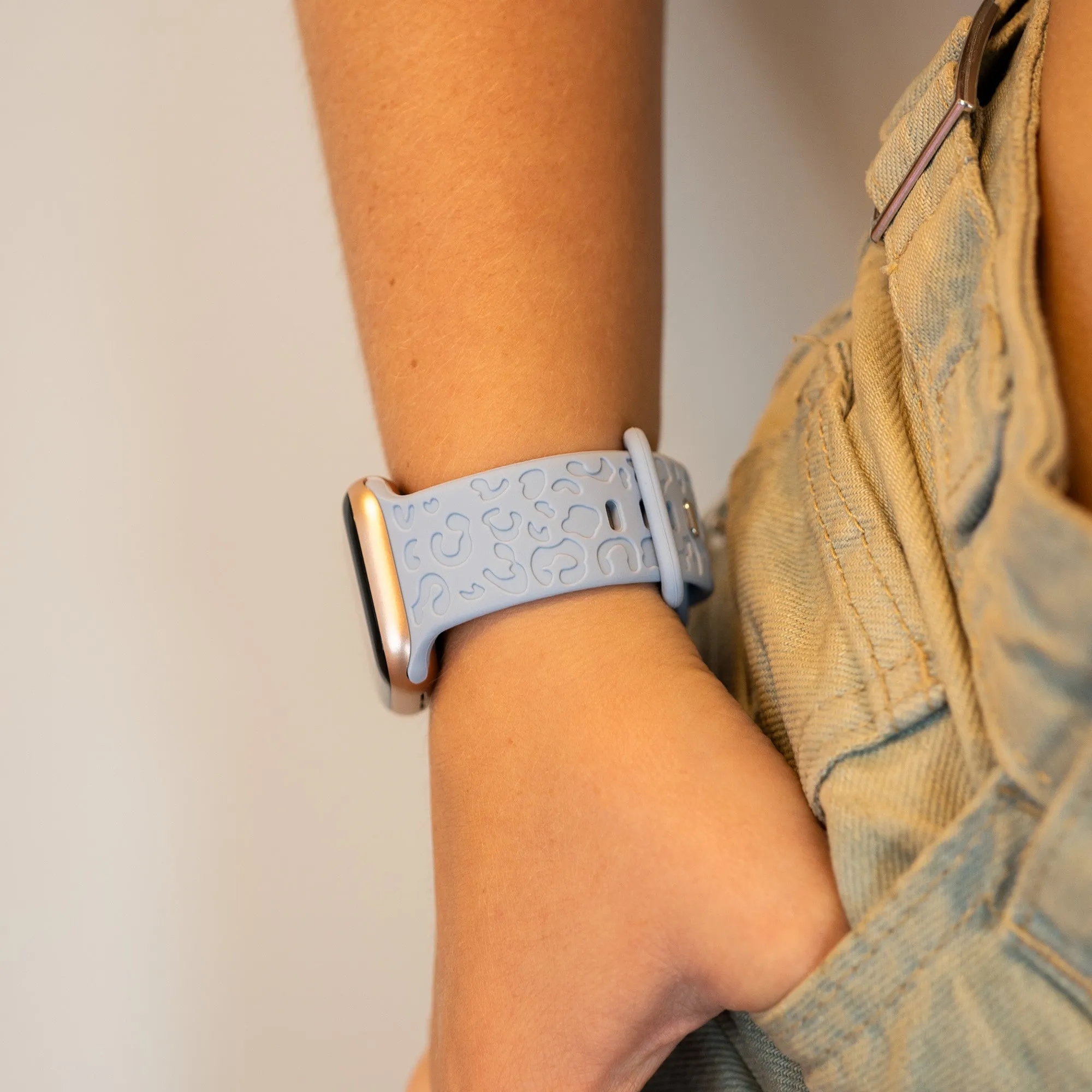 Clearance Price xoxo Wildhearts Apple Watch Silicone Strap Leopard Print (Light Blue)  Limited Release!