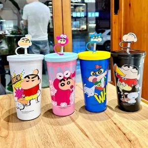Crayon Shin-chan Large Capacity Straw Water Bottle